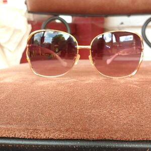 Jessica Simpson Oversized Sunglasses White Arms Rose Gold Vented Rims J5254-RGLD